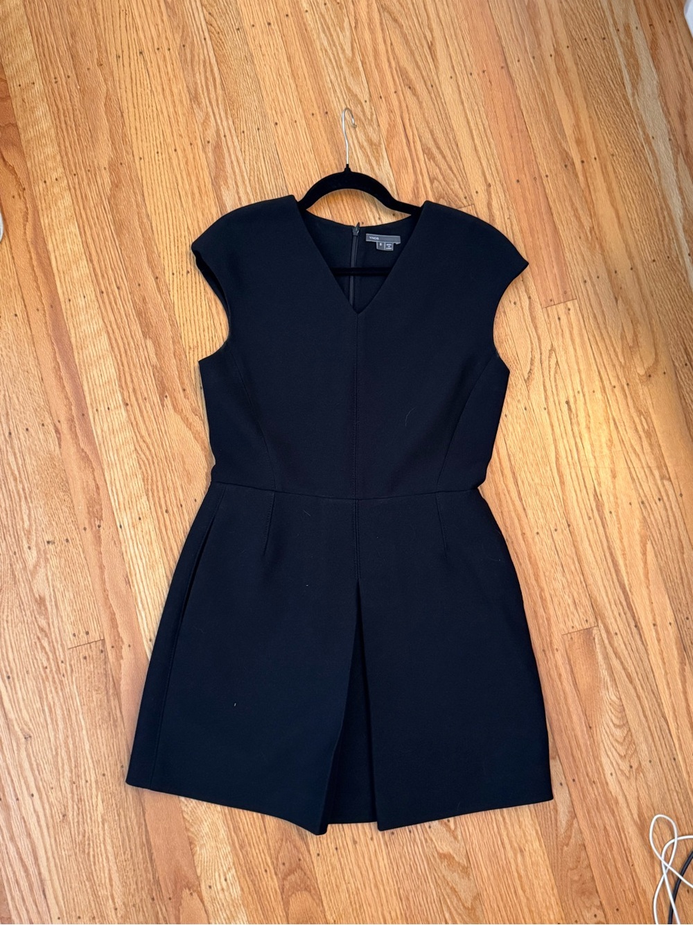 Vince Black Cap-Sleeve Sheath Dress